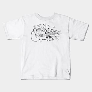 Raccoons playing guitar Kids T-Shirt